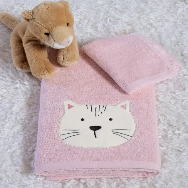 Πετσέτες Βρεφικές Σετ 2τεμ. Cats Are Perfect Nef Nef Homeware, 100% ΒΑΜΒΑΚΙ - LOTUS PINK (041060) 2