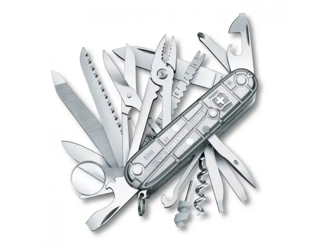 Ελβετικός Σουγιάς Victorinox Champ με 31 λειτουργίες και μήκος 9.1cm - Silver Transparent1.6794.T7 2
