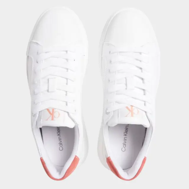 Calvin Klein- Γυναικεία Δερμάτινα Sneakers Chunky Cupsole Low Laceup Lth Ml YW0YW01670-0K6 Λευκό - 40 3