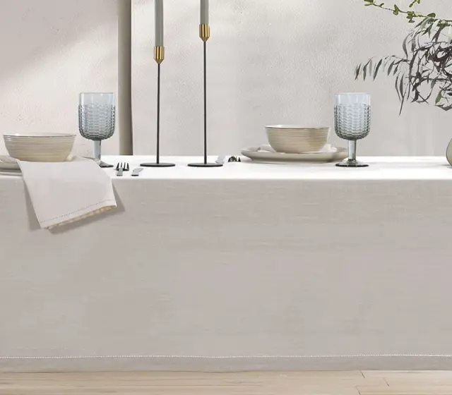 ΤΡΑΠΕΖΟΜΑΝΤΗΛΟ ΡΟΤΟΝΤΑ STEADY D.180cm NEF-NEF HOMEWARE, 100% BAMBAKI - ECRU (039721)