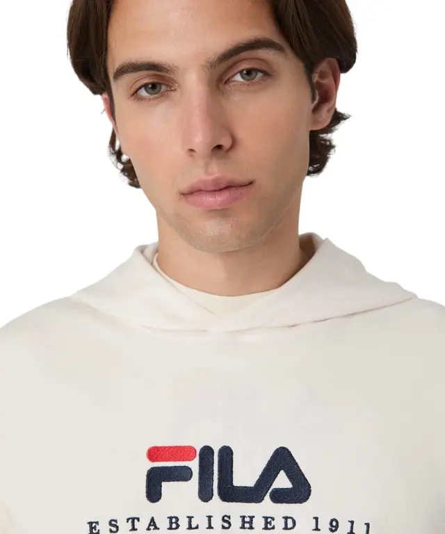 Fila - Ανδρική Μπλούζα Φούτερ Με Κουκούλα Valsera FAU0227-10010 Λευκό 3
