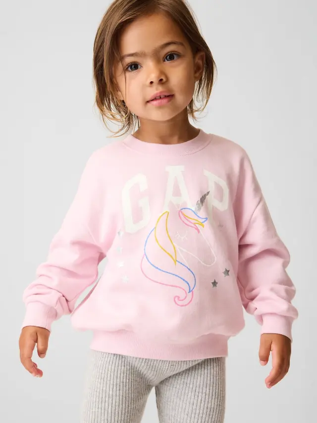 Νηπιακό babyGap Φούτερ από French Terry με Λογότυπο ROSE MIST