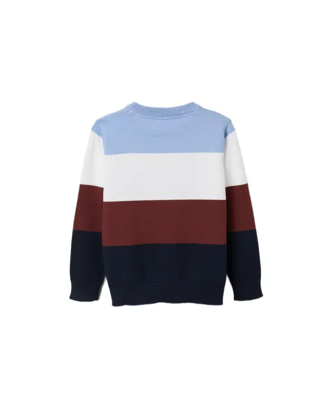 Zippy παιδικό πλεκτό πουλόβερ colorblock για αγόρι ZKBAP0202_26042-1 2