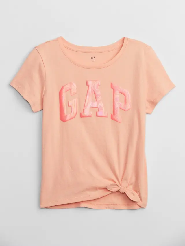 Ροζ Παιδική Gap Logo Μπλούζα peach - XL
