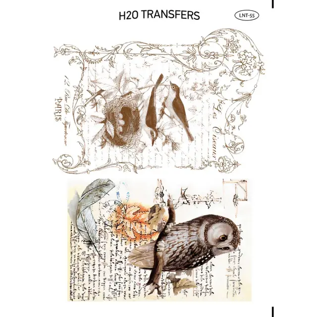 Χαρτί Easy Transfer, Χελιδόνια και κουκουβάγια, LNT-55, 25x35cm