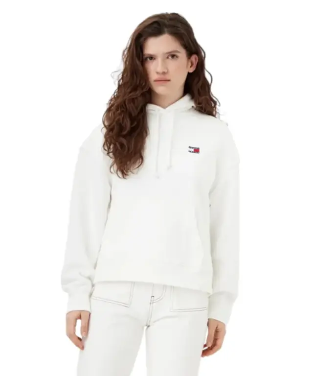 Tommy Hilfiger - Γυναικείο Φούτερ Badge Regular Fit DW0DW19414-YBL Λευκό - L