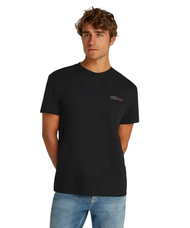 Tommy Hilfiger - Ανδρικό T-shirt b Reg Graphic Slub Ext Regular Fit DM0DM21303-BDS Μαύρο - S