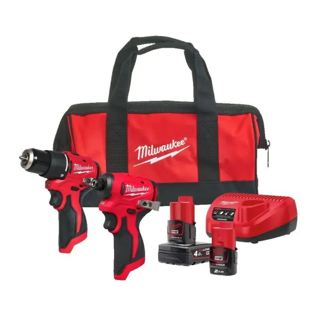 Milwaukee 4933500425 - BLPP2B-422B Σετ Κρουστικό Δραπανοκατσάβιδο & Παλμικό Κατσαβίδι Brushless 12V με 2 Μπαταρίες 4Ah & 2Ah και Θήκη