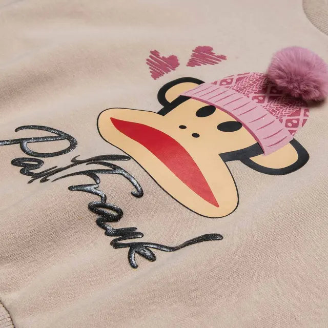 Μπλούζα φούτερ Paul Frank με πομ πον και γυαλιστερά στοιχεία 3