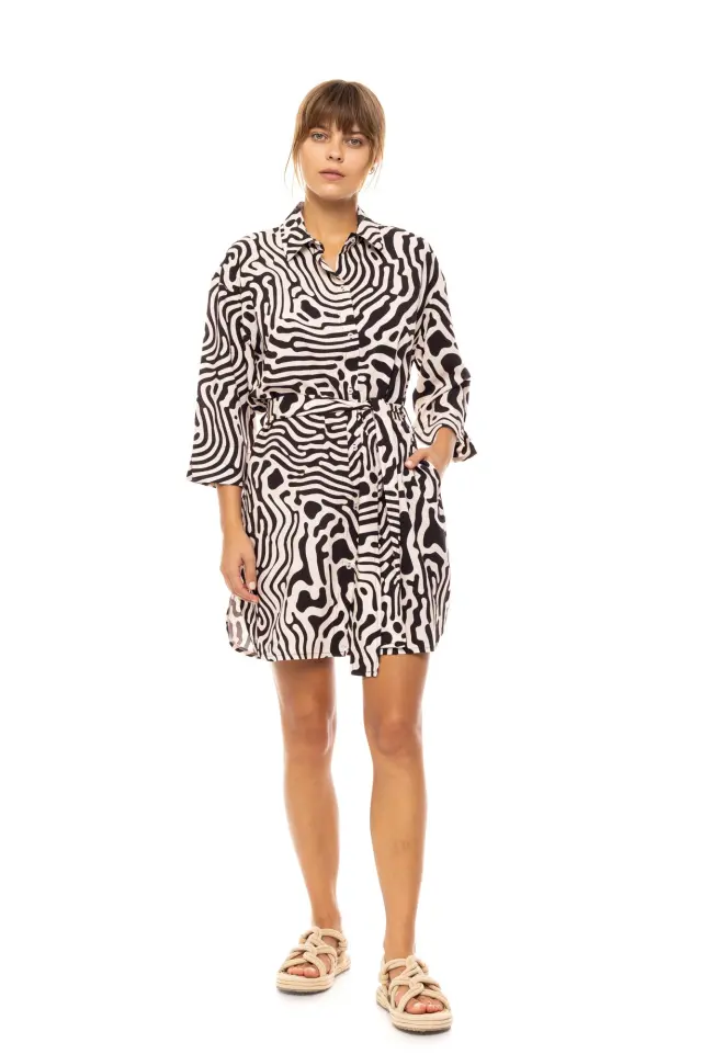 Beachwear Black Geo B596 Type Pink Label 2