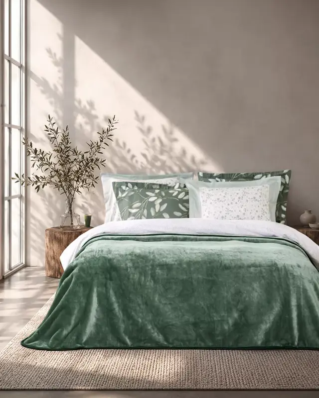 Nima Home Κουβέρτα Βελουτέ Μονή 160x220 Coperta - Forest Green