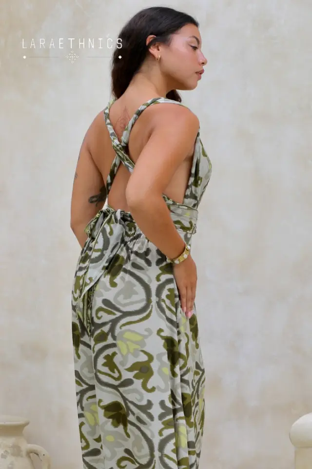 LARA ETHNICS “JULIETTE” DRESS (JULIETTE-AZTEQUE-KHAKI) 3
