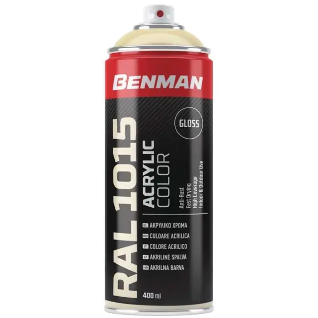 SPRAY ΜΠΕΖ ΓΥΑΛΙΣΤΕΡΟ RAL1015 BENMAN 400ML 28500