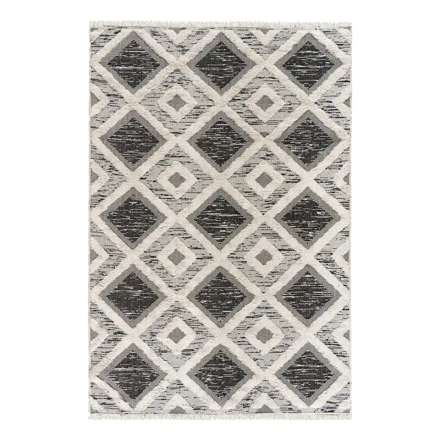 Beauty Home Χαλί βαμβακερό Morocotton 9240 150x220 Γκρι 2
