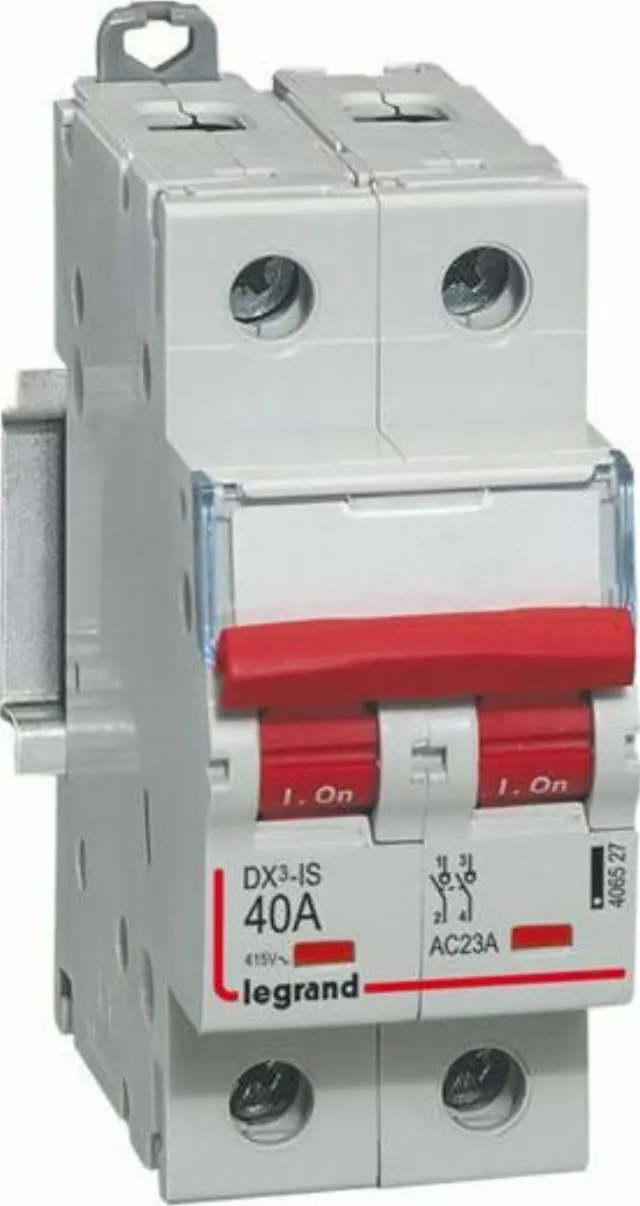 Remote trip head isolating switch DX-IS - visible load break - 2P - 400V~ - 40 A