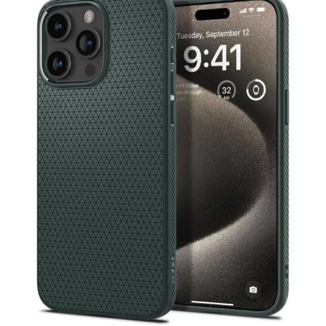 Spigen® Liquid Air™ ACS08119 iPhone 16 Pro Case – Abyss Green