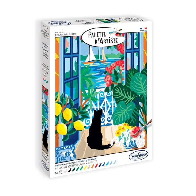 SentoSphere PALETTE D'ARTISTE Paint by Numbers - Γάτα στο Παράθυρο 028-45212