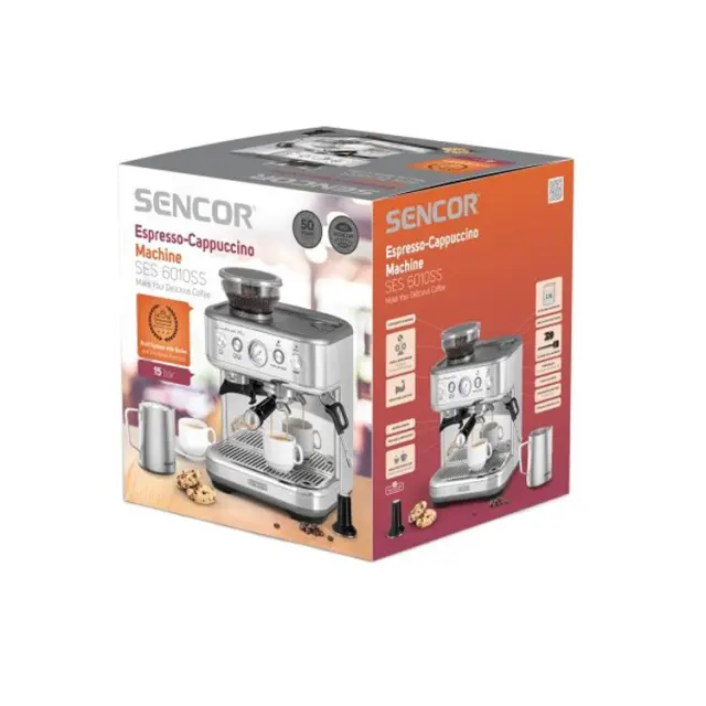 Μηχανή Espresso Thermoblock 15Bar Sencor SES 6010SS Ασημί 2