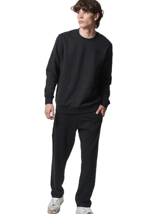 Body Action Crewneck Ανδρική Μπλούζα Με Λαιμόκοψη Fleece 063420-BLACK - XL 2