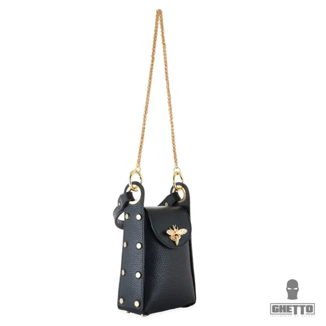Ghetto Queen Bee Mini Detail Crossbody Bag with Top Handle 3