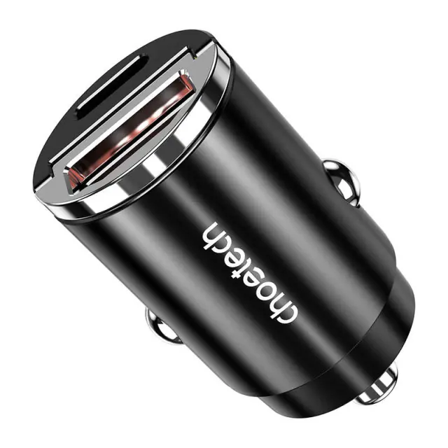 Φορτιστής αυτοκινήτου Choetech TC0006 1x USB-A, 1x USB-C 30W PD 3.0 (μαύρο)