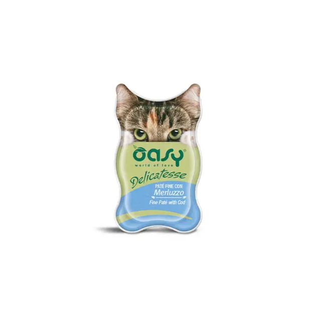Oasy Delicatesse Cat Adult Πατέ Μπακαλιάρος 85gr Μονόχρωμο