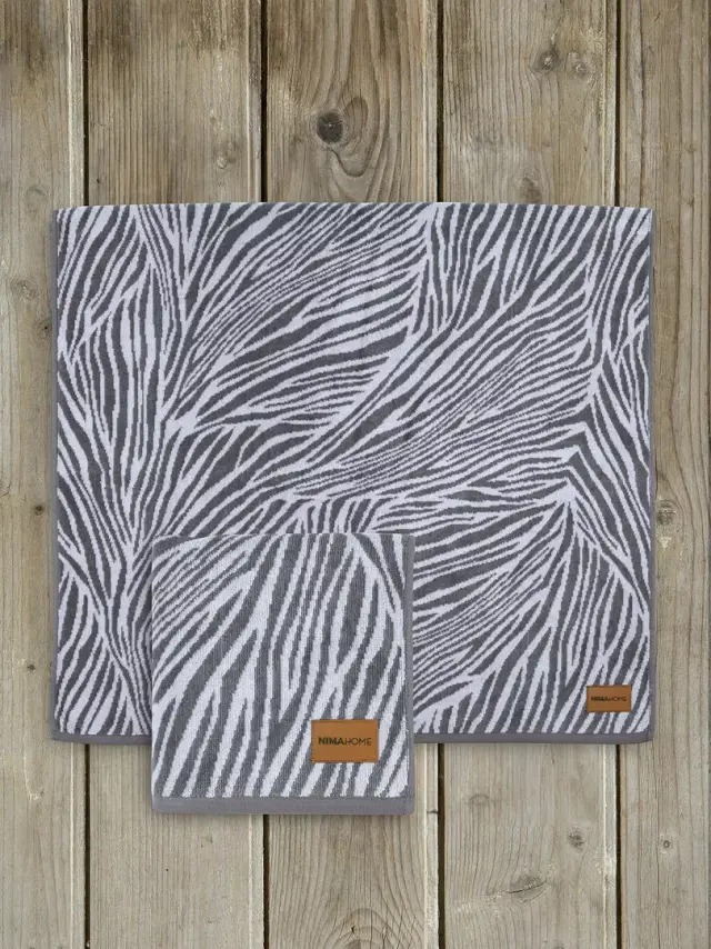 Πετσέτες Σετ 2 Τεμ 50x90-70x140 480gsm Nima Kiara Gray 100% βαμβακερό