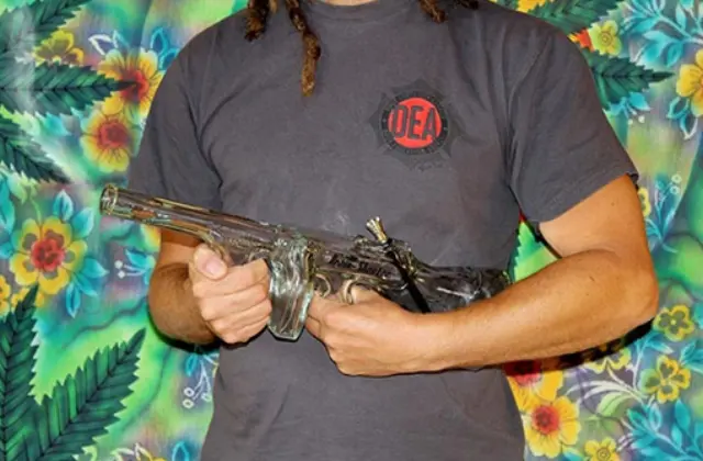 Γυάλινο Bong Πολυβόλο 46cm - «Πίπα της Ειρήνης» 2