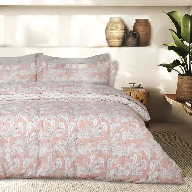 Σετ Σεντόνια 260x280 King Size Daily Das Home 3171 Pink-White 100% βαμβακερόΧωρίς Λάστιχο