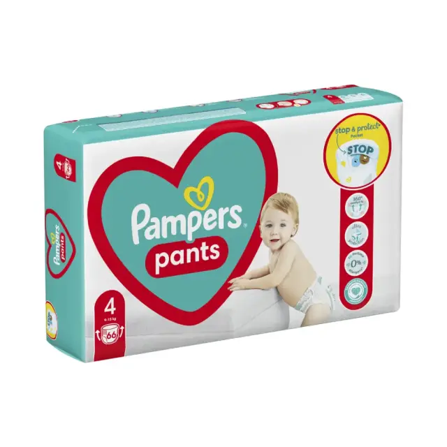 PAMPERS Pants Πάνες Βρακάκι No 4 Giant Pack (9-15kg), 66τμχ