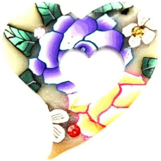 Fimo Κρεμαστό White Heart 37x43mm