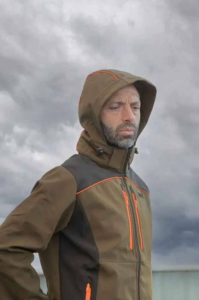 Κυνηγετικό Ελαστικό Softshell Jacket Cofra Klarbo clay brown/black/orange 2