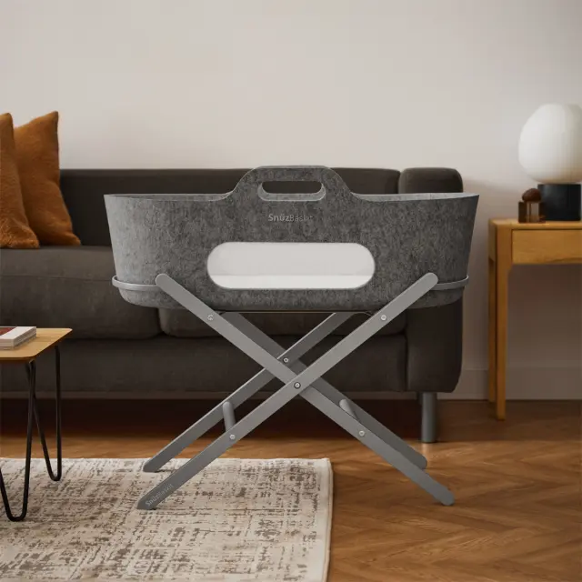 SNUZ ΚΑΛΑΘΟΥΝΑ SNUZBASKIT DARK GREY & ΞΥΛΙΝΗ ΒΑΣΗ DOVE 2