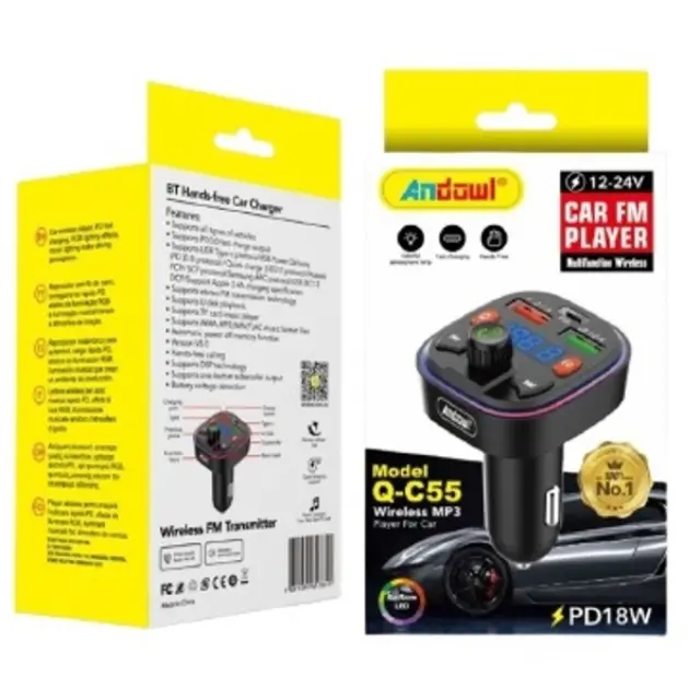 Andowl FM Transmitter Αυτοκινήτου με Bluetooth Q-C55 3