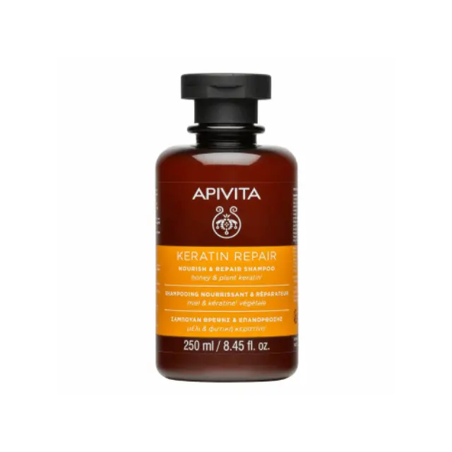 Apivita Keratin Repair Shampoo Σαμπουάν Θρέψης & Επανόρθωσης για Ξηρά-Ταλαιπωρημένα Μαλλιά με Μέλι & Φυτική Κερατίνη, 250ml