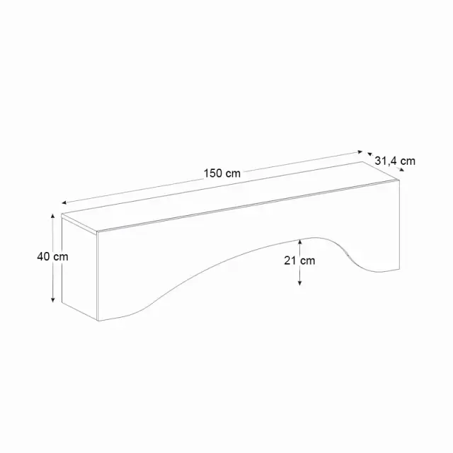 Έπιπλο τηλεόρασης Mara Megapap με LED χρώμα travertine 150x31,4x40εκ. 2
