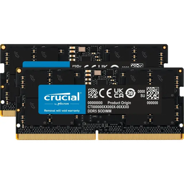 Crucial SO-DIMM 64 GB DDR5-4800 (2x 32 GB) Dual-Kit (black, CT2K32G48C40S5)