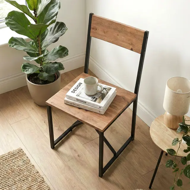 Καρέκλα τραπεζαρίας Maysa Megapap χρώμα μαύρο - pine oak 40,2x42,5x84,7εκ. 3