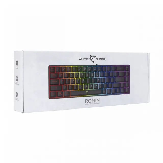 White Shark Shark XL MP-1967 Gaming Mouse Pad XXL 80×35cm με Αντιολισθητική Βάση + Ραμμένες Άκρες – Μαύρο/Λευκό 2