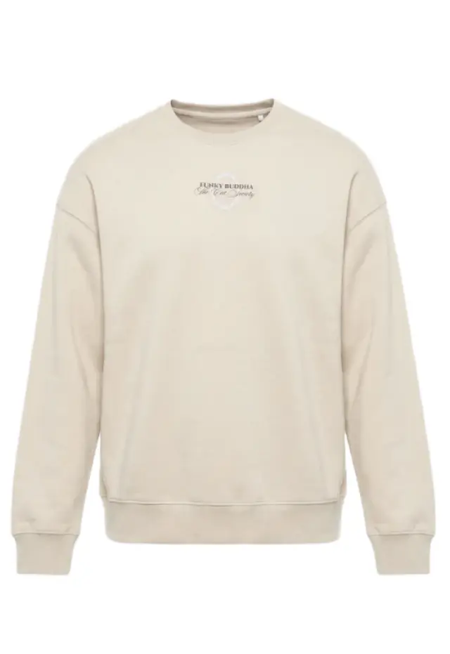 Funky Buddha γυναικείο relaxed fit φούτερ με τύπωμα στην πλάτη FBL014-112-06-1