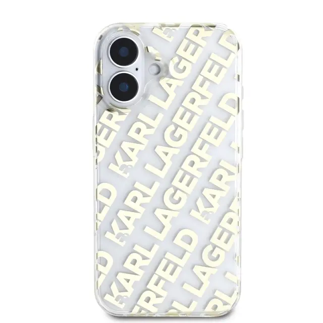 Karl Lagerfeld IML Electroplated Repeated Logo Case for iPhone 16 Gold 2