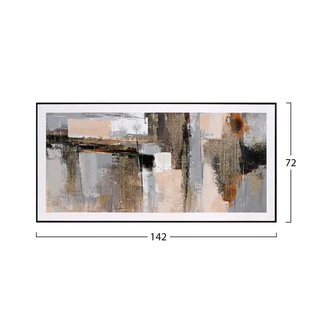ΠΙΝΑΚΑΣ ΤΟΙΧΟΥ ABSTRACT FB94551 ΜΕ ΚΟΡΝΙΖΑ ΜΑΥΡΗ-ΚΑΜΒΑΣ 142x4.5x72Υεκ 2