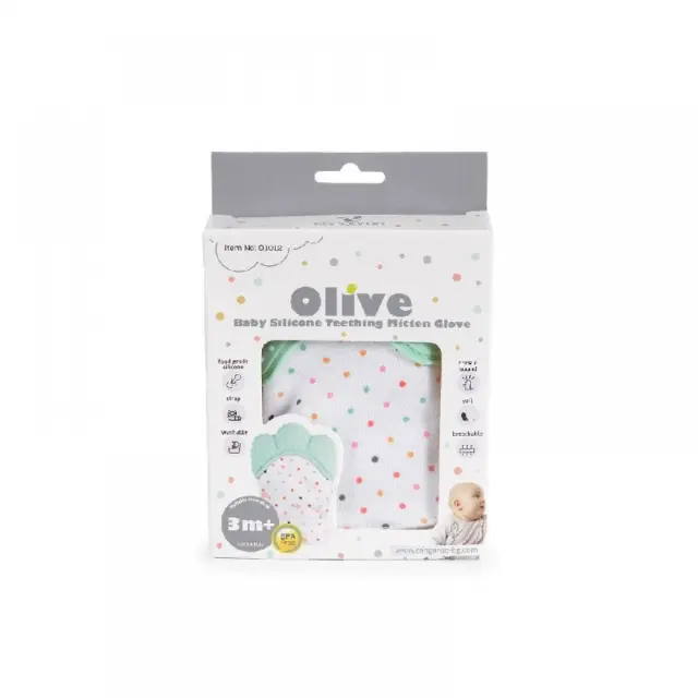 Cangaroo Olive Γάντι Οδοντοφυΐας Μασητικό Σιλικόνης Mint 3