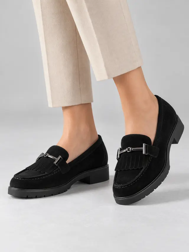 Gabor Μοκασίνια-Loafers Γυναικείο δέρμα suede Μαύρο GAB/401102 001-BLACK - 39 2