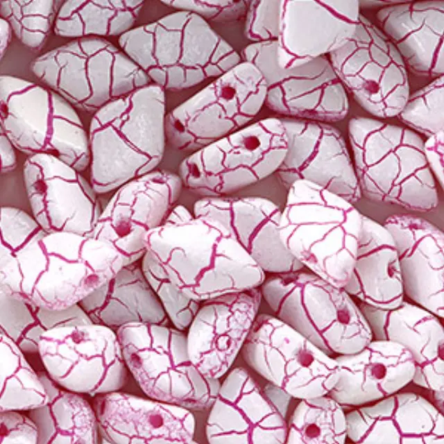 Χάντρα Matubo GemDuo 8x5mm - Ionic White/Pink ~10gr