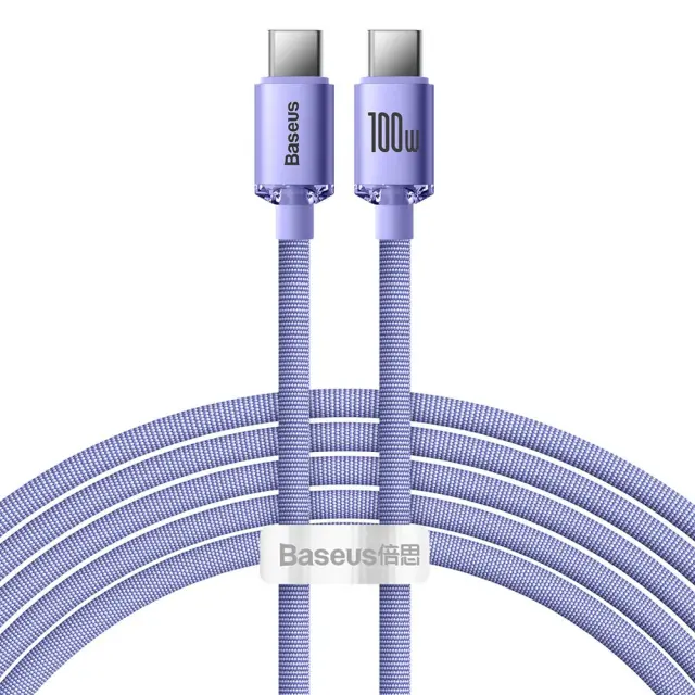 Baseus Charging Cable Crystal Shine Type-C to Type-C 100W 2m Purple