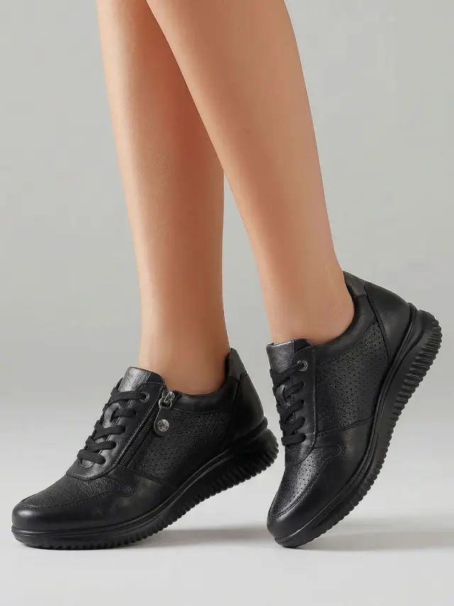 Imac Sneakers Γυναικείο δέρμα Μαύρο IMA/106130 NERO 2