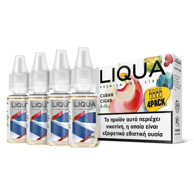 Liqua Cuban Cigar 12mg 4x10ml Υγρό Αναπλήρωσης