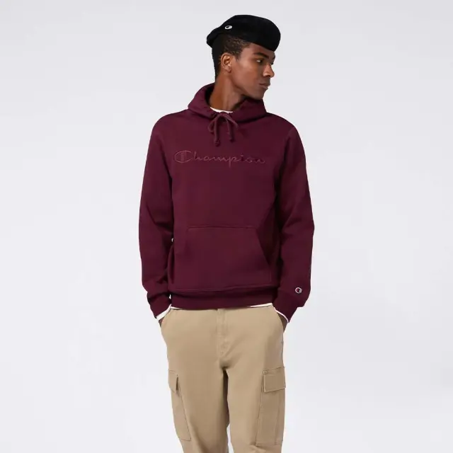 Champion Men's Fleece With Big Embroidered Logo Icons Hoodie Μπορντό 220271-RS522 (Champion) 3