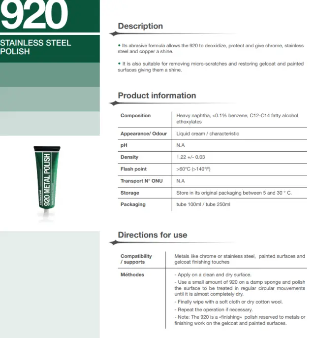 Clinazur 920 Metal Polish - Γυαλιστικό Μετάλλου 150ml 2